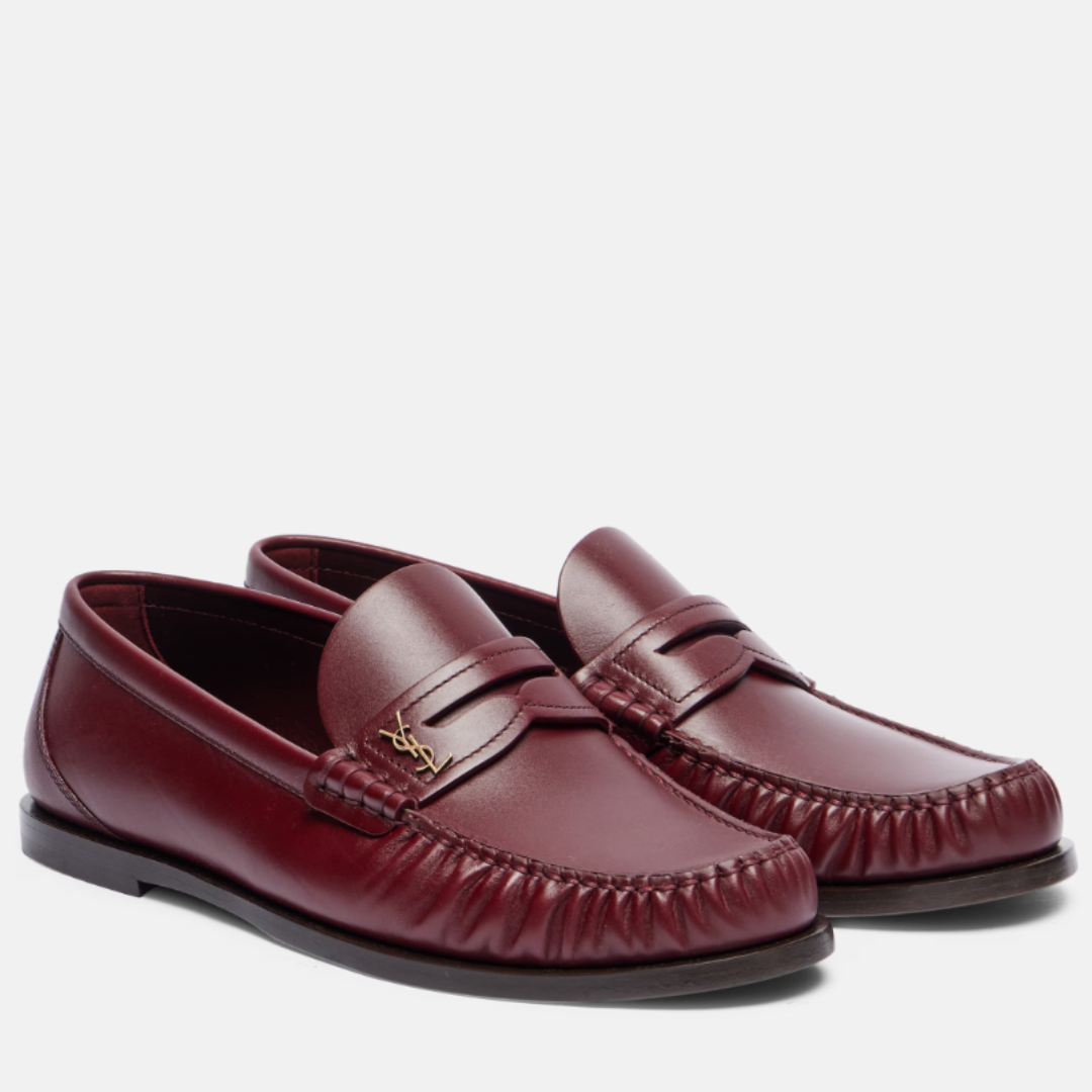 Saint Laurent Penny Loafers Bordo